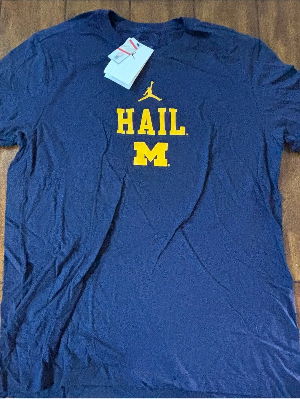 Nike Air Jordan U of M Michigan Wolverines HAIL  T Football Adult Medium NWT